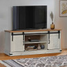 Mueble de TV HALDEN 2 puerta correderas blanco 150x40x60 cm 1