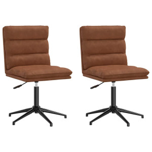 Cadeiras de jantar 2 pcs couro artificial castanho H