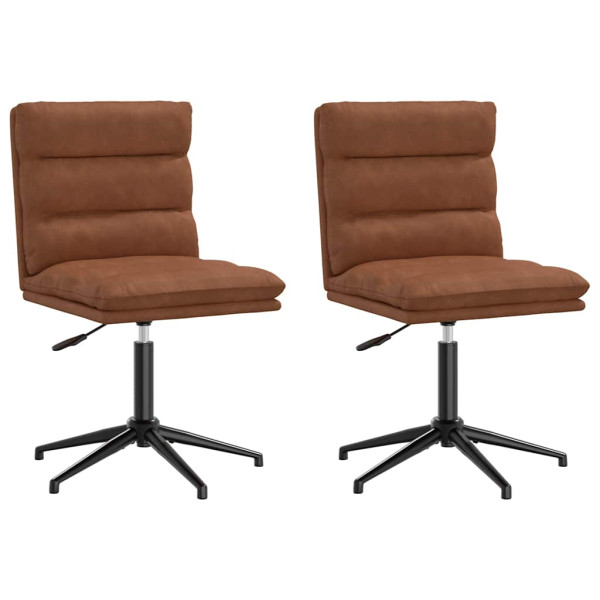 Sillas de comedor 2 unidades cuero sintético marrón M 2