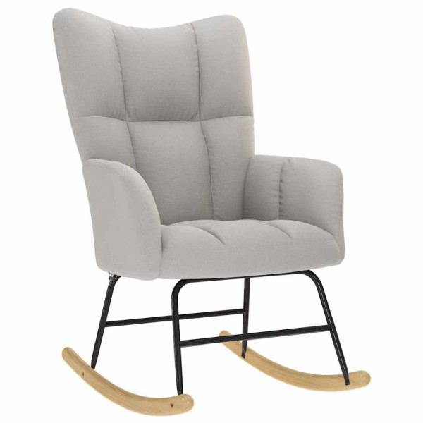 Mecedora con reposapiés de tela gris nube M 5