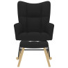 Sillón mecedora con taburete tela negro 4