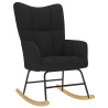 Sillón mecedora con taburete tela negro 5
