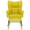 Sillón mecedora con taburete tela amarilla claro 4