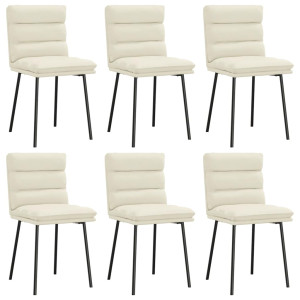 Sillas de comedor 6 unidades de terciopelo crema H