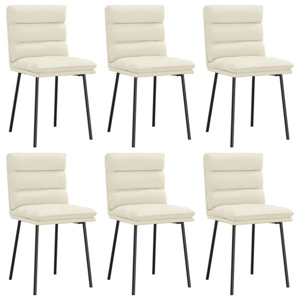 Sillas de comedor 6 unidades de terciopelo crema M 2