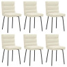 Cadeiras de jantar 6 pcs veludo cor creme 2
