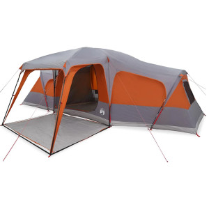Tienda familiar con porche 9 personas impermeable gris naranja H