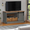 Mueble de TV HALDEN con puerta corredera gris 110x40x60 cm 1