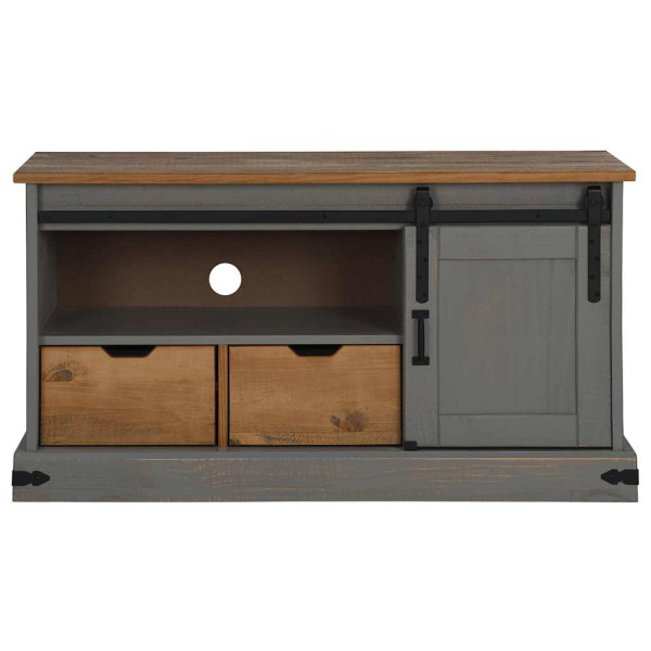 Mueble de TV HALDEN con puerta corredera gris 110x40x60 cm M 3