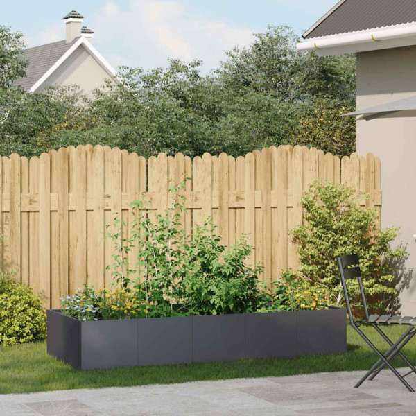 Jardinera acero gris antracita 200x80x40 cm M 3