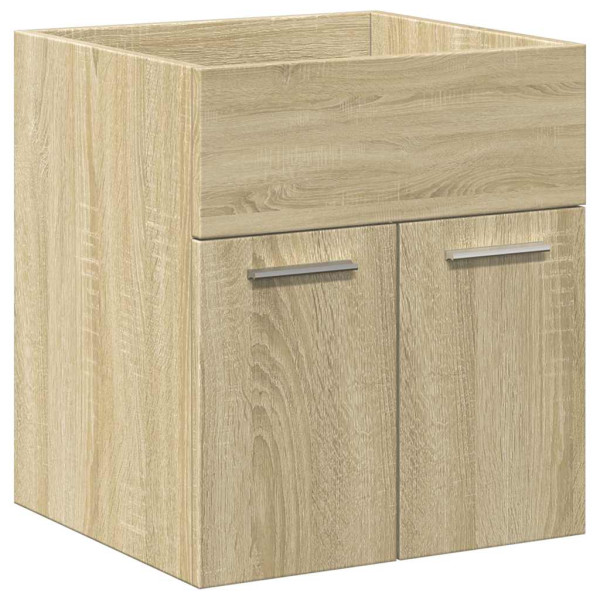 Set de muebles de baño 2 pzas madera contrachapada roble Sonoma M 4