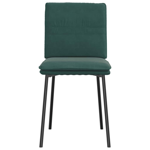 Cadeiras de jantar 2 pcs veludo verde-escuro M 4