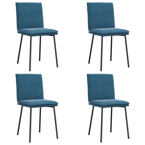 Sillas de comedor 4 unidades terciopelo azul M 2