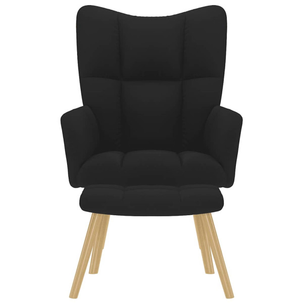 Sillón de relax con taburete tela negro M 4