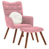 Sillón de relax con reposapiés terciopelo rosa 1