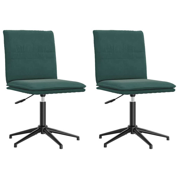 Cadeiras de jantar 2 pcs veludo verde-escuro M 2