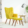 Sillón de relax con taburete terciopelo amarillo 3