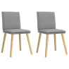 Sillas de comedor giratorias 2 unidades tela gris claro 1