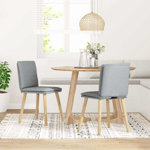 Cadeiras de jantar 2 pcs tecido cinzento-claro H