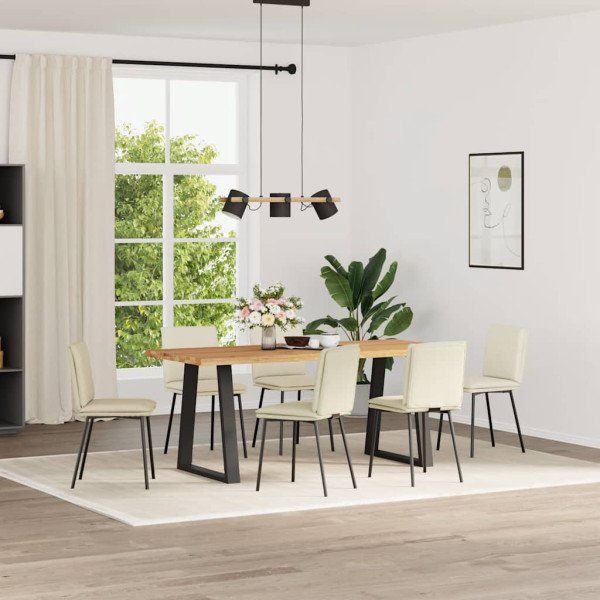 Sillas de comedor 6 unidades de terciopelo crema D