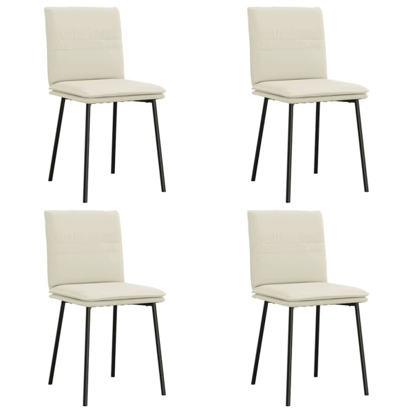Cadeiras de jantar 4 pcs veludo cor creme M 2