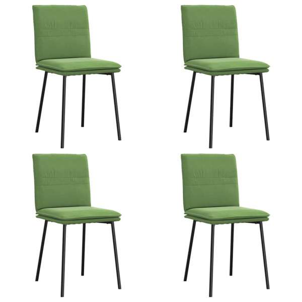 Cadeiras de jantar 4 pcs veludo verde-claro M 2