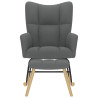 Sillón mecedora con taburete tela gris oscuro 4