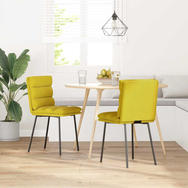 Sillas de comedor 2 unidades terciopelo amarillo M 2