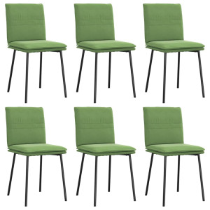 Cadeiras de jantar 6 pcs veludo verde-claro H