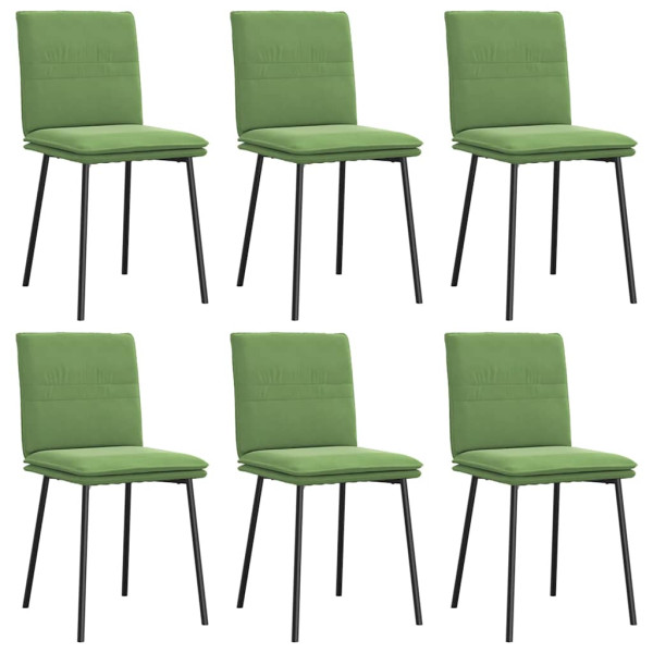 Cadeiras de jantar 6 pcs veludo verde-claro M 2