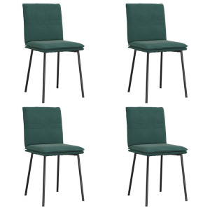 Cadeiras de jantar 4 pcs veludo verde-escuro H