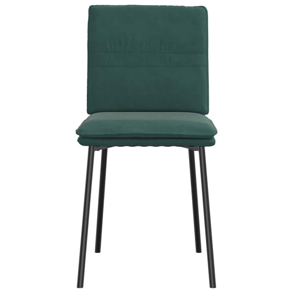 Cadeiras de jantar 4 pcs veludo verde-escuro M 4