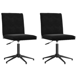Cadeiras de jantar 2 pcs veludo preto H