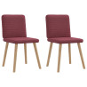 Sillas de comedor 2 unidades tela rojo tinto 1