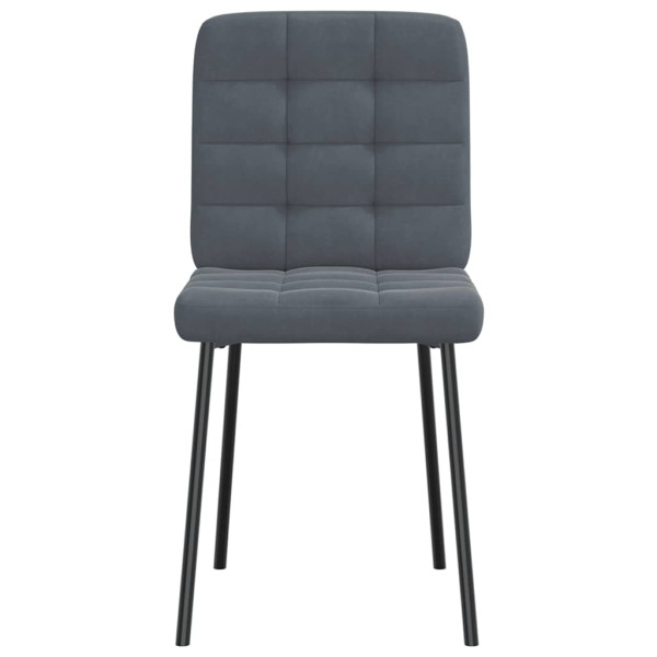 Cadeiras de jantar 4 pcs veludo cinzento-escuro M 4