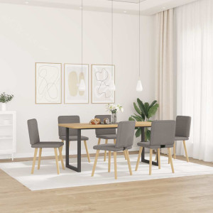 Sillas de comedor 6 unidades de tela gris taupe H