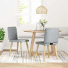 Cadeiras de jantar 2 pcs tecido cinzento-claro 2