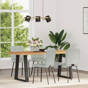 Cadeiras de jantar 4 pcs veludo cinzento-claro H