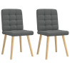 Sillas de comedor 2 unidades tela gris oscuro 1