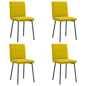 Sillas de comedor 4 unidades terciopelo amarillo H