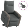 Sillón eléctrico reclinable elevable de tela gris oscuro 1