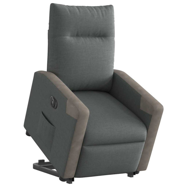 Sillón eléctrico reclinable elevable de tela gris oscuro M 2