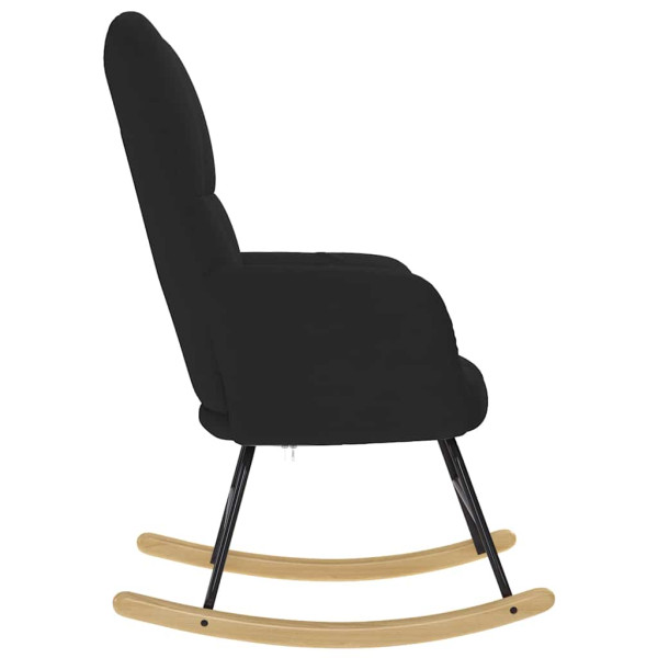 Silla mecedora de tela negro M 5