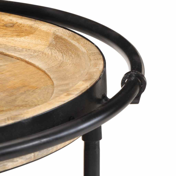 Mesa auxiliar madera maciza de mango Ø55x60 cm M 5