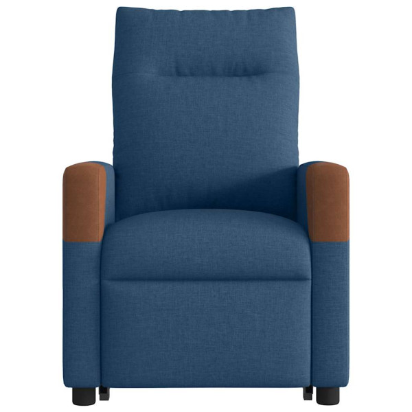 Sillón de masaje eléctrico reclinable elevable de tela azul M 5