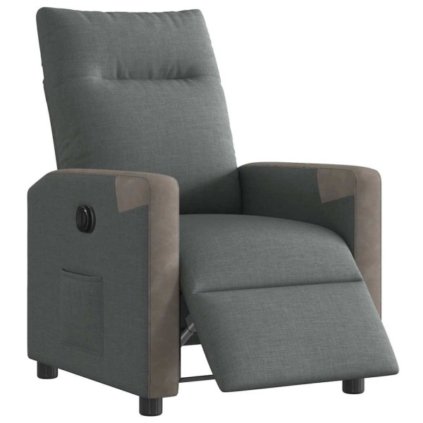 Sillón reclinable eléctrico de tela gris oscuro M 2