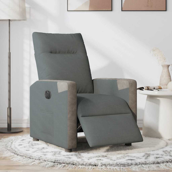 Sillón reclinable eléctrico de tela gris oscuro M 3