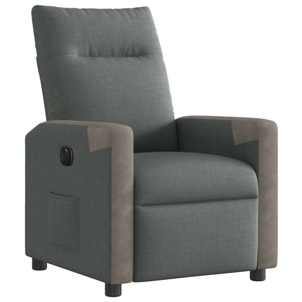Sillón reclinable eléctrico de tela gris oscuro M 5