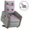 Sillón de masaje eléctrico reclinable elevable tela gris nube 1