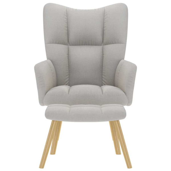 Sillón de relax con reposapiés tela gris nube M 4